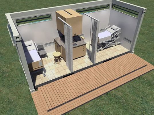 Shipping container clinic