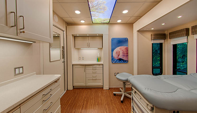 Inside mobile medical clinic