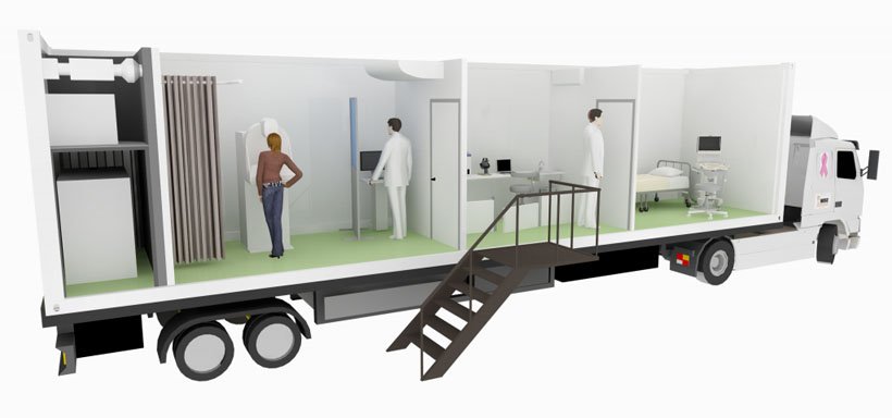 Long medical trailer
