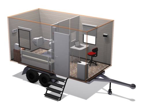 Short medical trailer for radiography