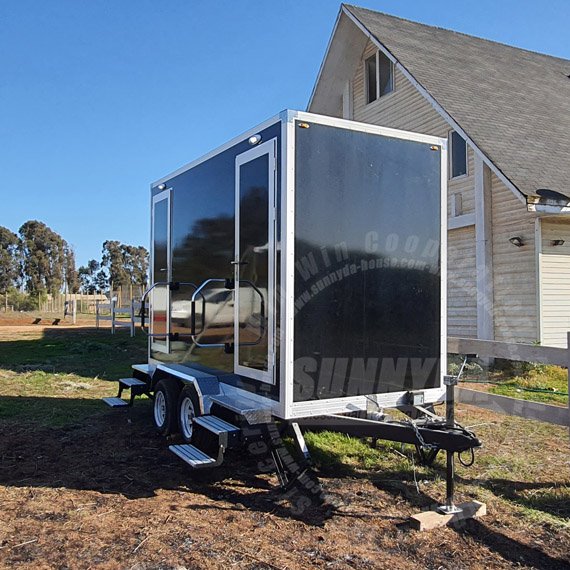 black luxury portable toilet trailer from our Chile customer