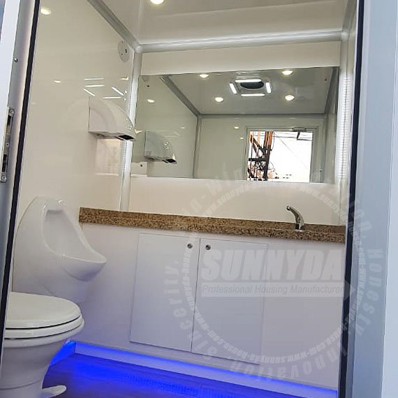 luxury portable bathroom trailer inside basin water-free urinal toilet