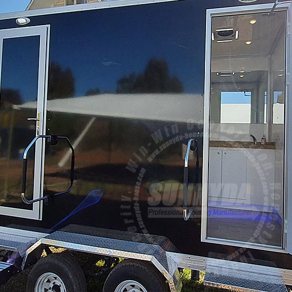 luxury portable toilet trailer from Chile client