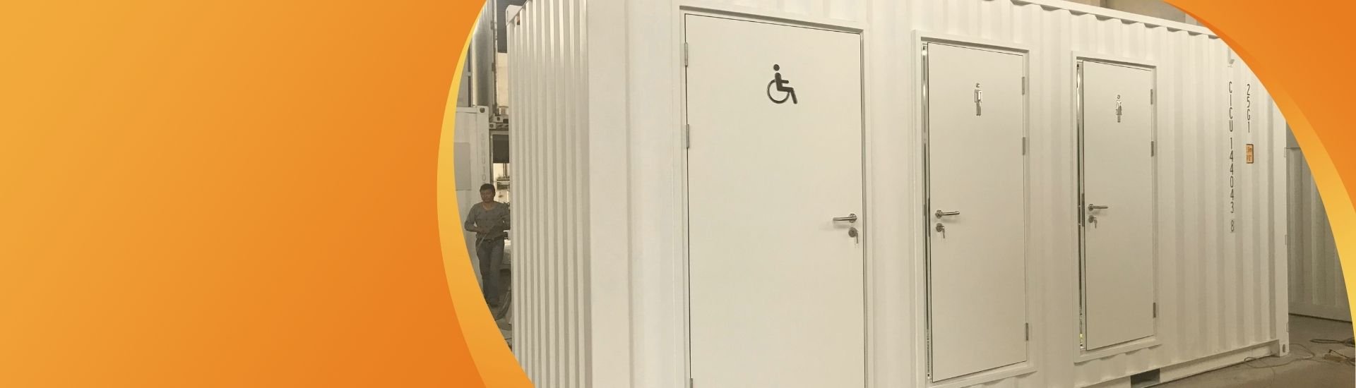 container toilet banner