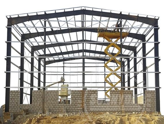 metal building workshops install at site